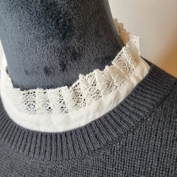 Joie Women's Affie Wool & Cashmere Lace Trim Layered Knit Sweater Size S - Picture 6 of 15